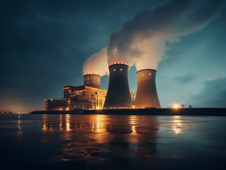 Industrial plant at night